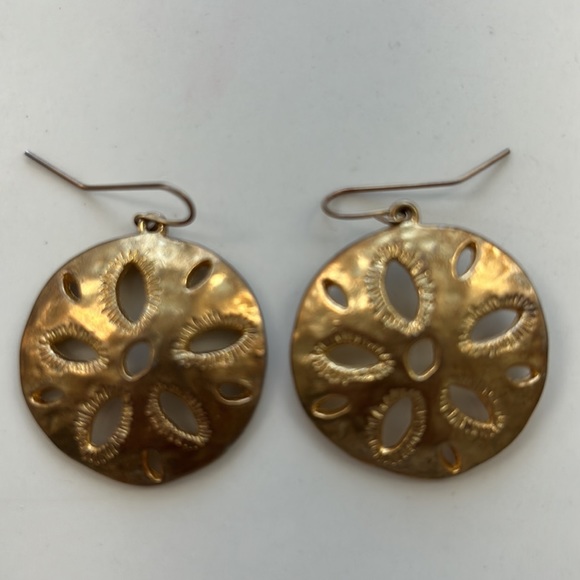 Gold plated round earrings - Picture 2 of 3